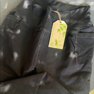 Green Apple Black and White Leggings with Smooth Matte Finish
